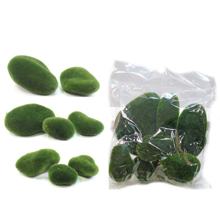 Moss Stones Asstd Sizes (Bagged) Green