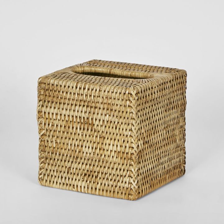 Paume Rattan Square Tissue Box Natural