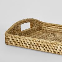 Paume Rattan Rectangle Tray Set 2 Natural