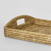 Paume Rattan Rectangle Tray Set 2 Natural