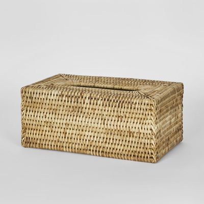 Paume Rattan Rectangle Tissue Box Natural