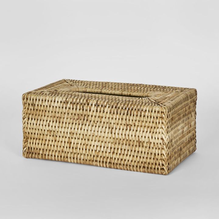 Paume Rattan Rectangle Tissue Box Natural