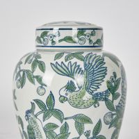Meadow Parrot Lidded Jar
