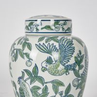 Meadow Parrot Lidded Jar