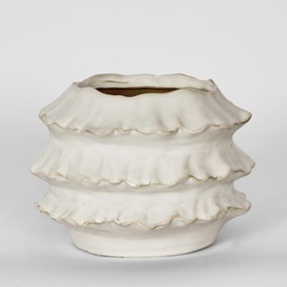 Frilly Planter White Large