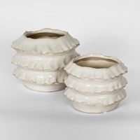 Frilly Planter White Large