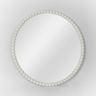 Bobbin Round Mirror White 90cm