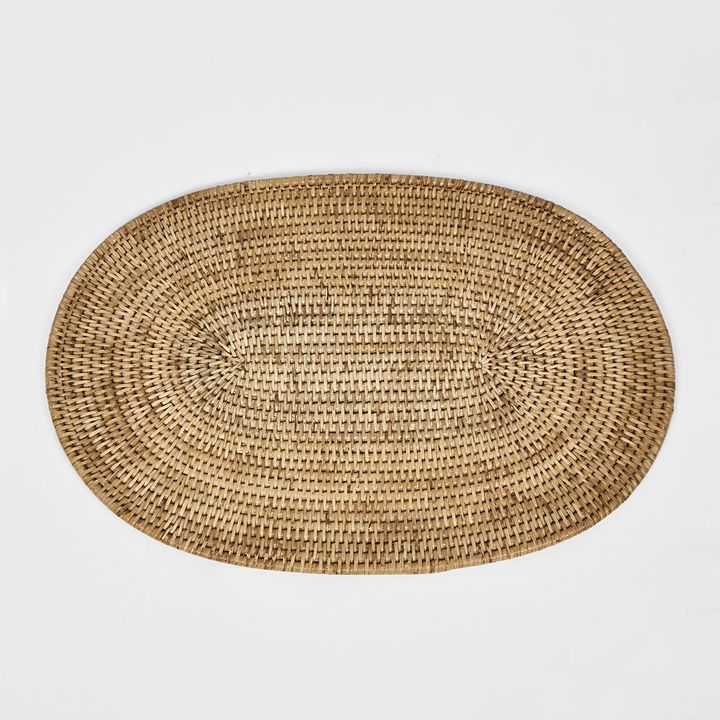 Paume Rattan Oval Placemat  Natural