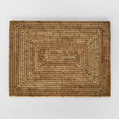 Paume Rattan Rectangle Placemat  Natural