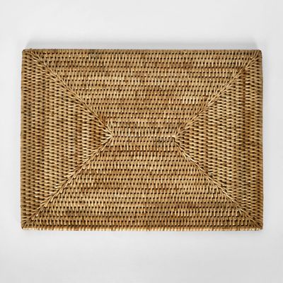 Paume Rattan Rectangle Placemat  Natural