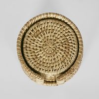 Paume Rattan Round Coaster Set 6 Natural