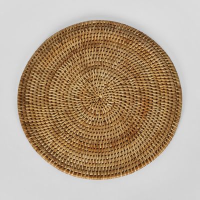 Paume Rattan Round Placemat  Natural