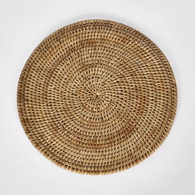 Paume Rattan Round Placemat  Natural