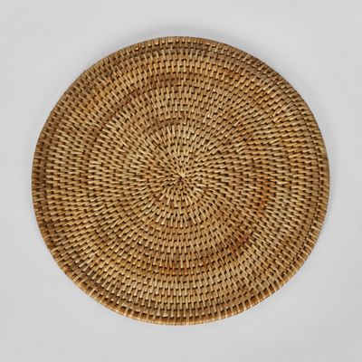 Paume Rattan Round Placemat  Natural