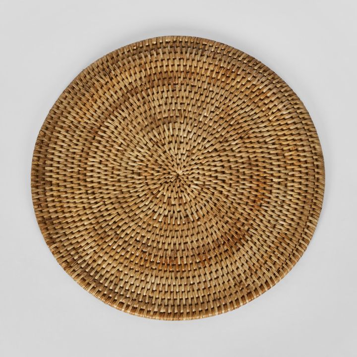 Paume Rattan Round Placemat  Natural