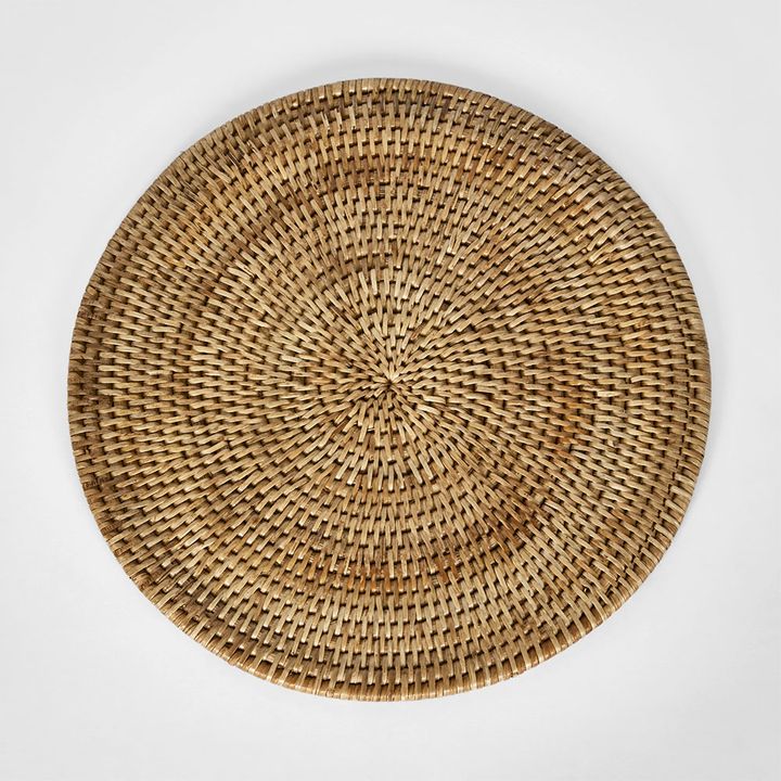 Paume Rattan Round Placemat  Natural