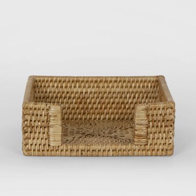 Paume Rattan Square Napkin Box Natural