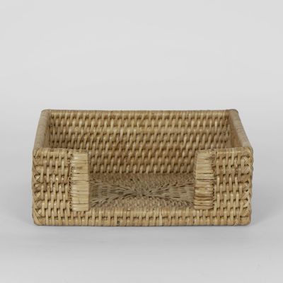 Paume Rattan Square Napkin Box Natural