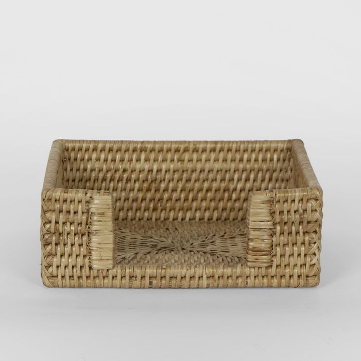 Paume Rattan Square Napkin Box Natural