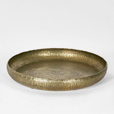 Felix Hammered Aluminium Tray Antique Gold