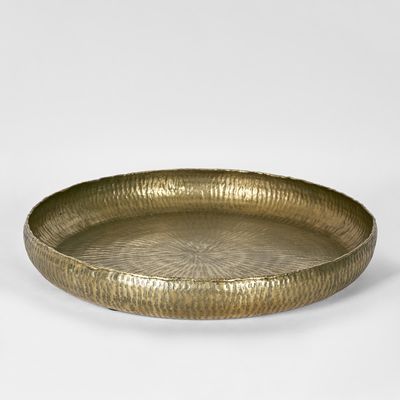 Felix Hammered Aluminium Tray Antique Gold