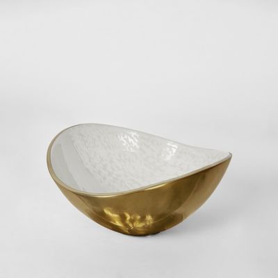 Elsa Curved Bowl White Gloss Medium