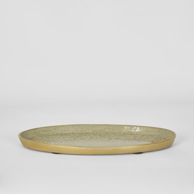 Elsa Oval Plate Beige Gloss