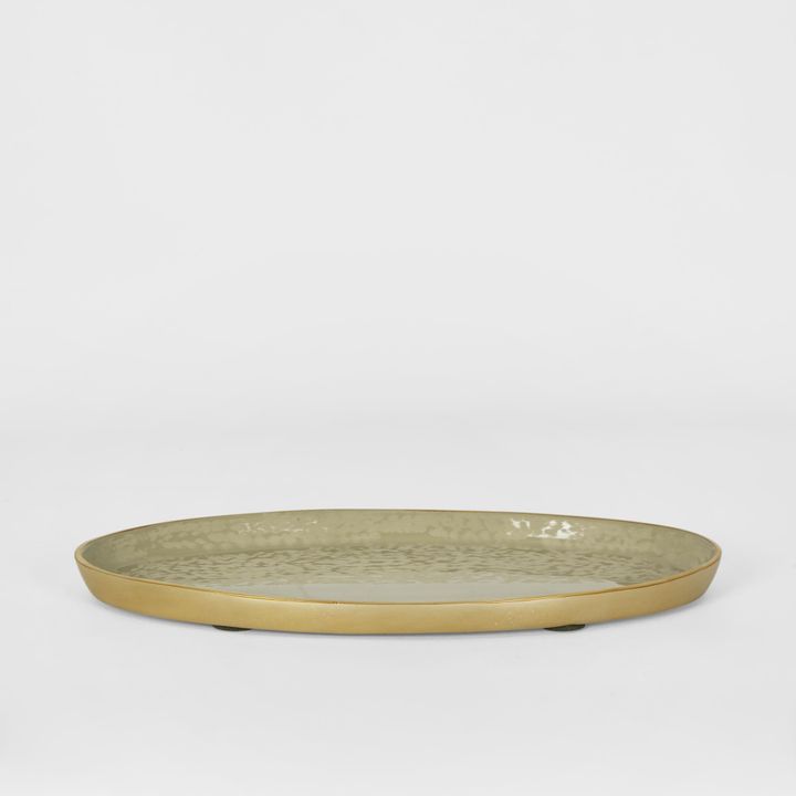 Elsa Oval Plate Beige Gloss