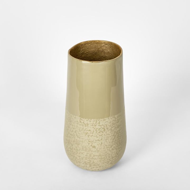 Elsa Short Vase Beige Gloss