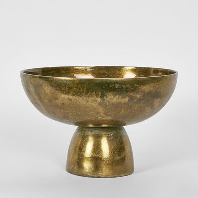 Gia Footed Bowl Large Antique Gold