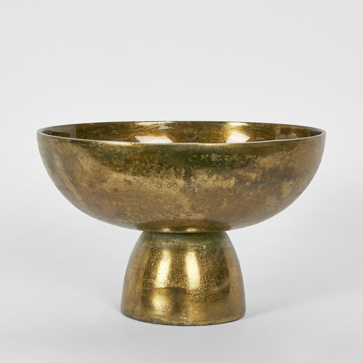 Gia Footed Bowl Large Antique Gold