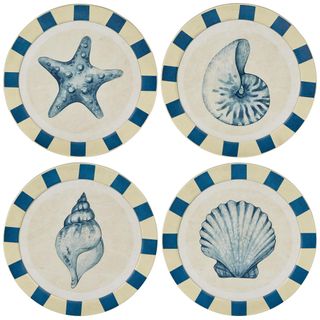 Seashells Round Wall Art Set of 4