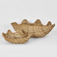 Clam Shell Rattan Small Natural