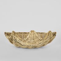 Clam Shell Rattan Small Natural