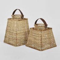 Eden Rattan Lantern Square Large Natural