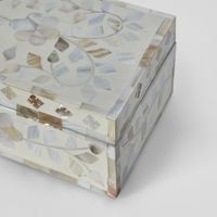 Elena Mother of Pearl Trinket Box White