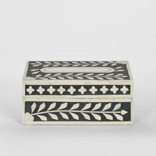 Aurora Bone Inlay Tissue Box Black/White