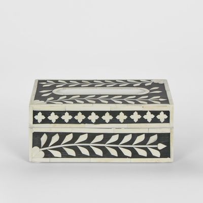 Aurora Bone Inlay Tissue Box Black/White