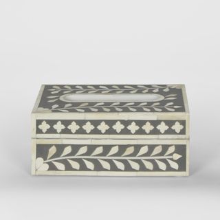 Aurora Bone Inlay Tissue Box Grey/White