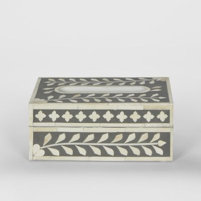 Aurora Bone Inlay Tissue Box Grey/White