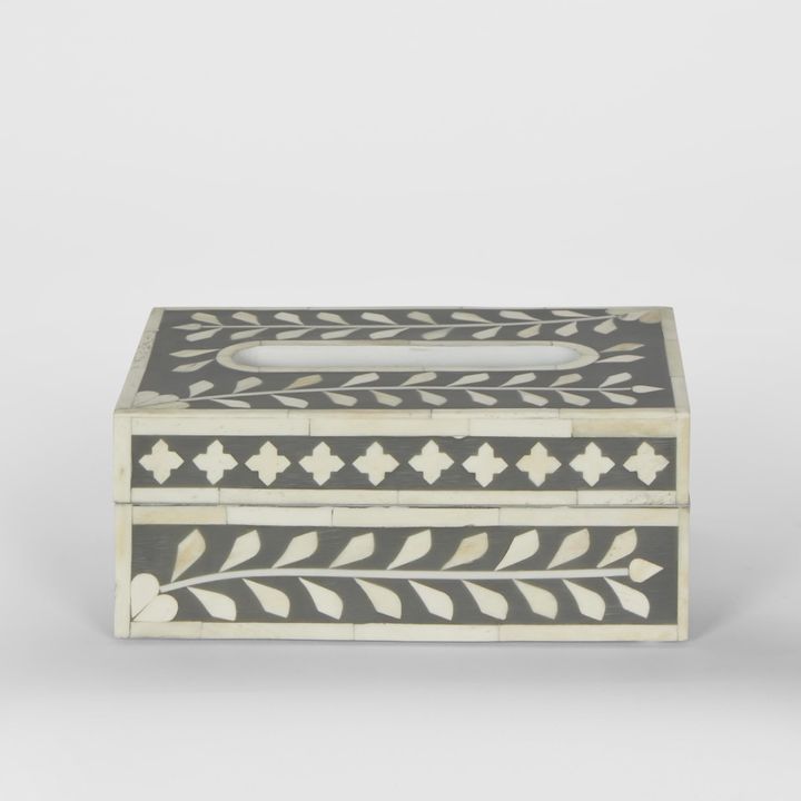 Aurora Bone Inlay Tissue Box Grey/White