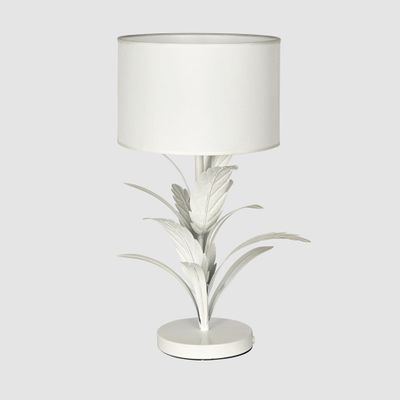 Palm Table Lamp White Base & Shade