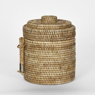 Paume Rattan Ice Bucket w Tong Natural