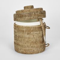 Paume Rattan Ice Bucket w Tong Natural