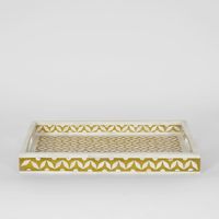 Mina Bone Inlay Tray Mustard/White