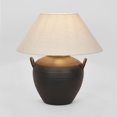 Camille Black Table Lamp & Shade