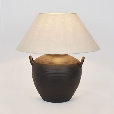 Camille Black Table Lamp & Shade