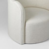 Camille Scallop Armchair Natural with White Piping