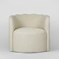 Camille Scallop Armchair Natural with White Piping