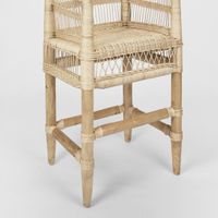 Livingstone Bar Stool Natural/White cushion - Outdoor Under-Cover